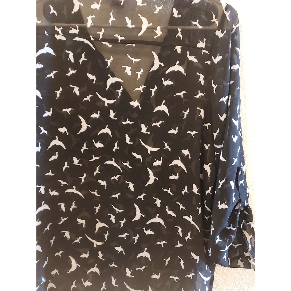 Just One Ladies, 2X, Sheer Black and White Blouse, Casual, Weekend